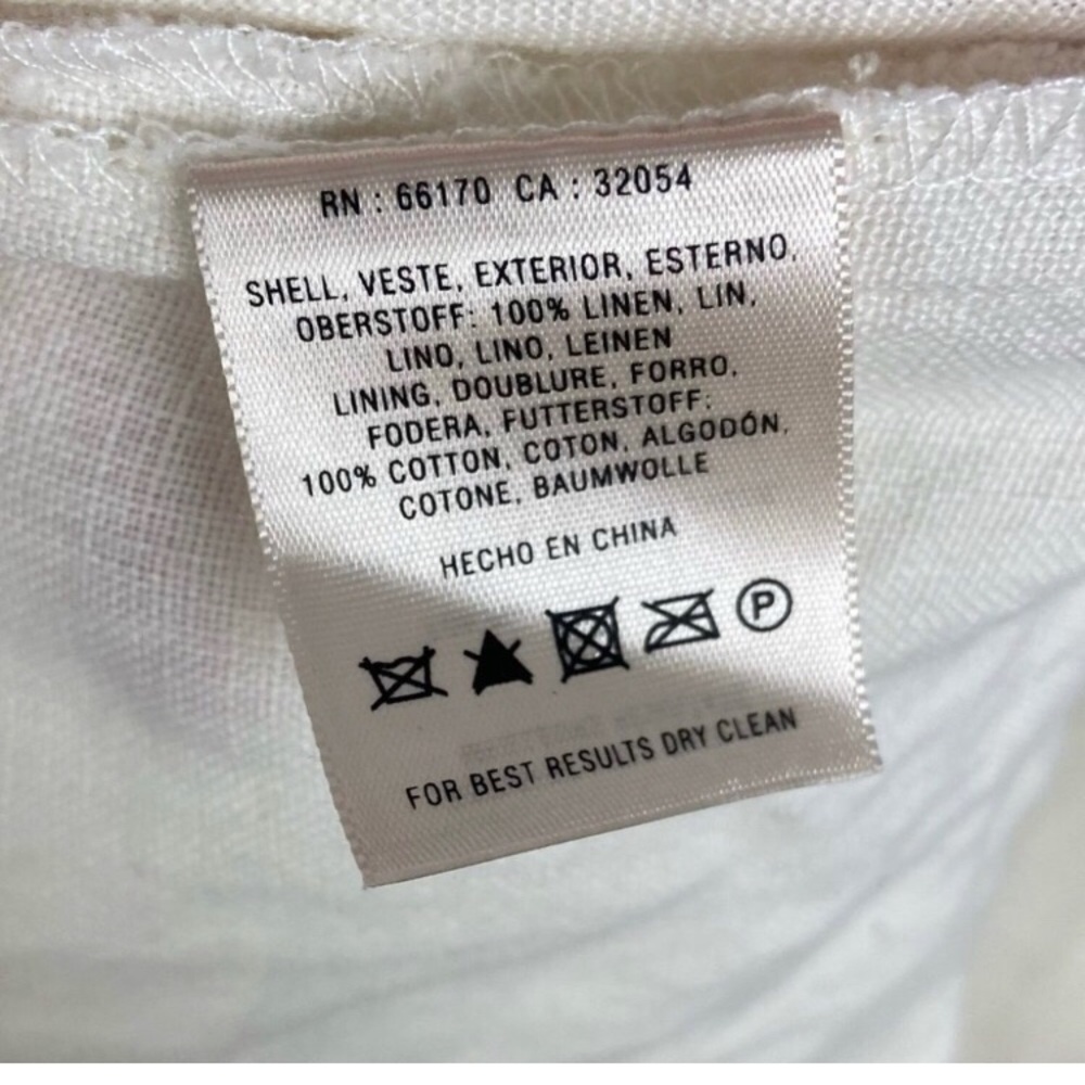 Anthropologie Koto Bolofo White Annike Linen Dress Size 6 Textured Midi Length - Picture 6 of 8